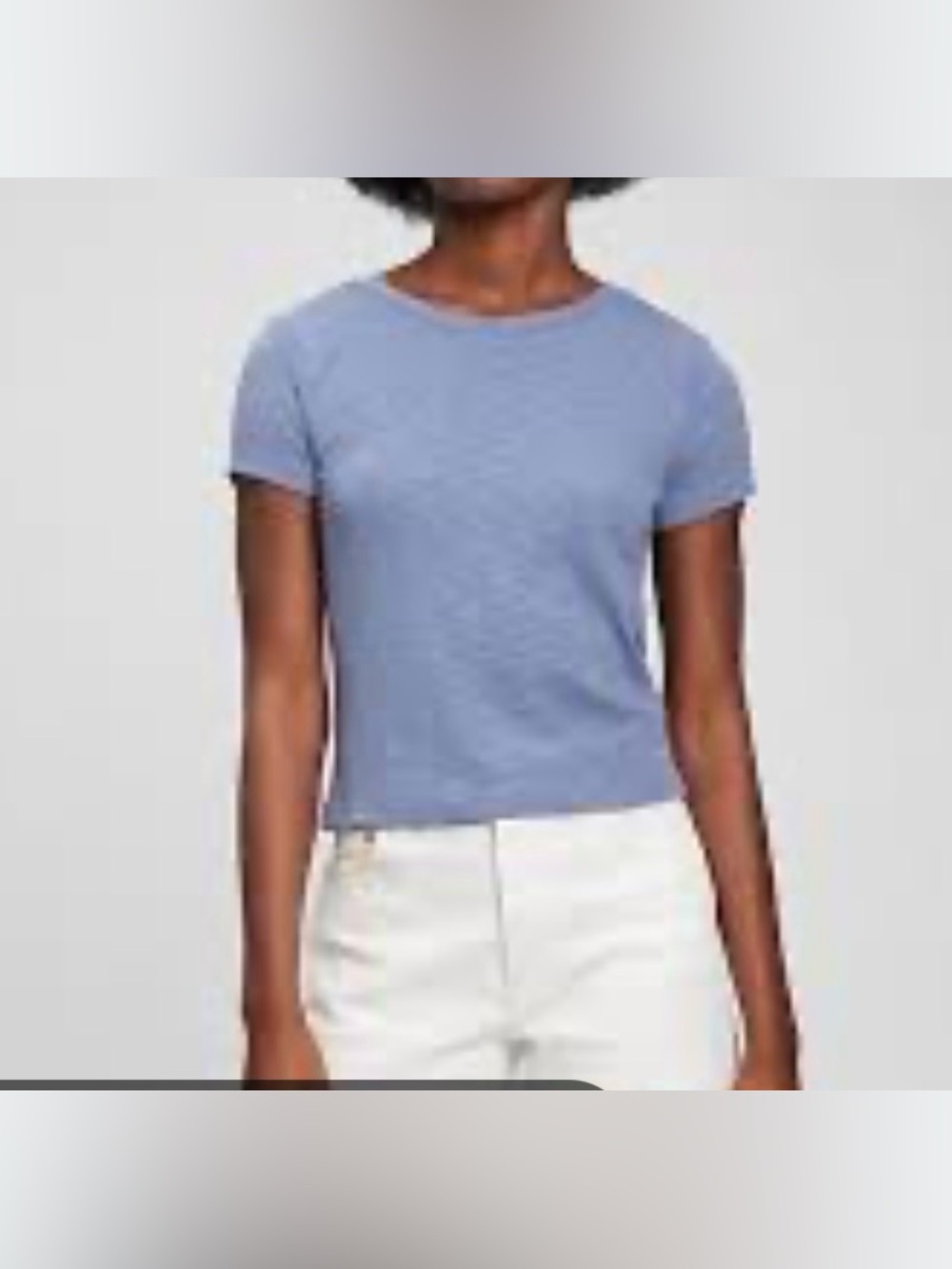 GAP Rib Cap Sleeve T-Shirt Sz Large - Blue Larkspur Color